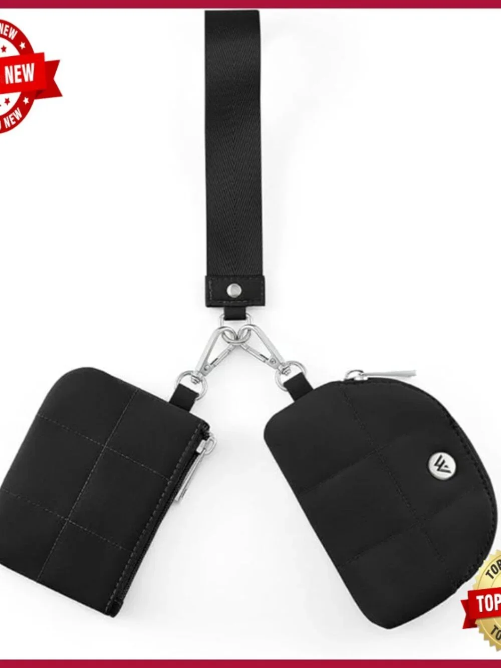 Mini Puffer Crossbody Bag with Wristlet Wallet, Waterproof Nylon